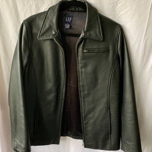 Gap Genuine Leather Zipper Front Jacket